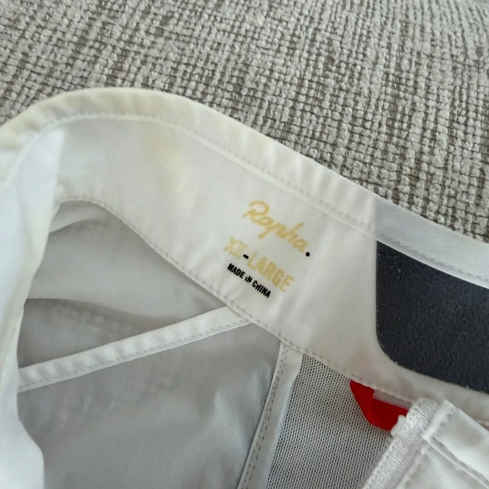 Rapha Mens Cycling Gilet Vest White Distressed Full Zi Sz XXL